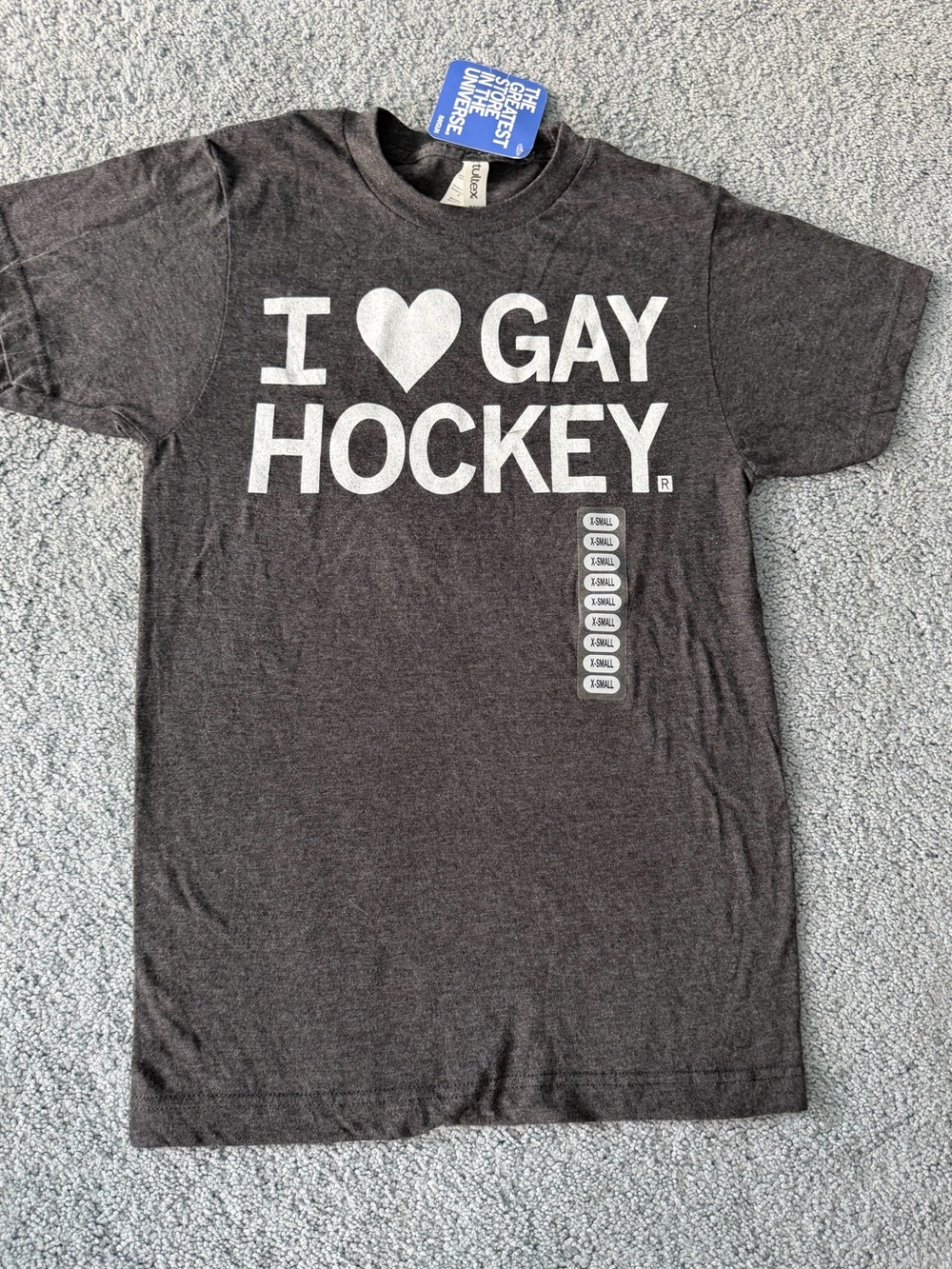 Raygun Charcoal "I ♥ Gay Hockey" Graphic Tee